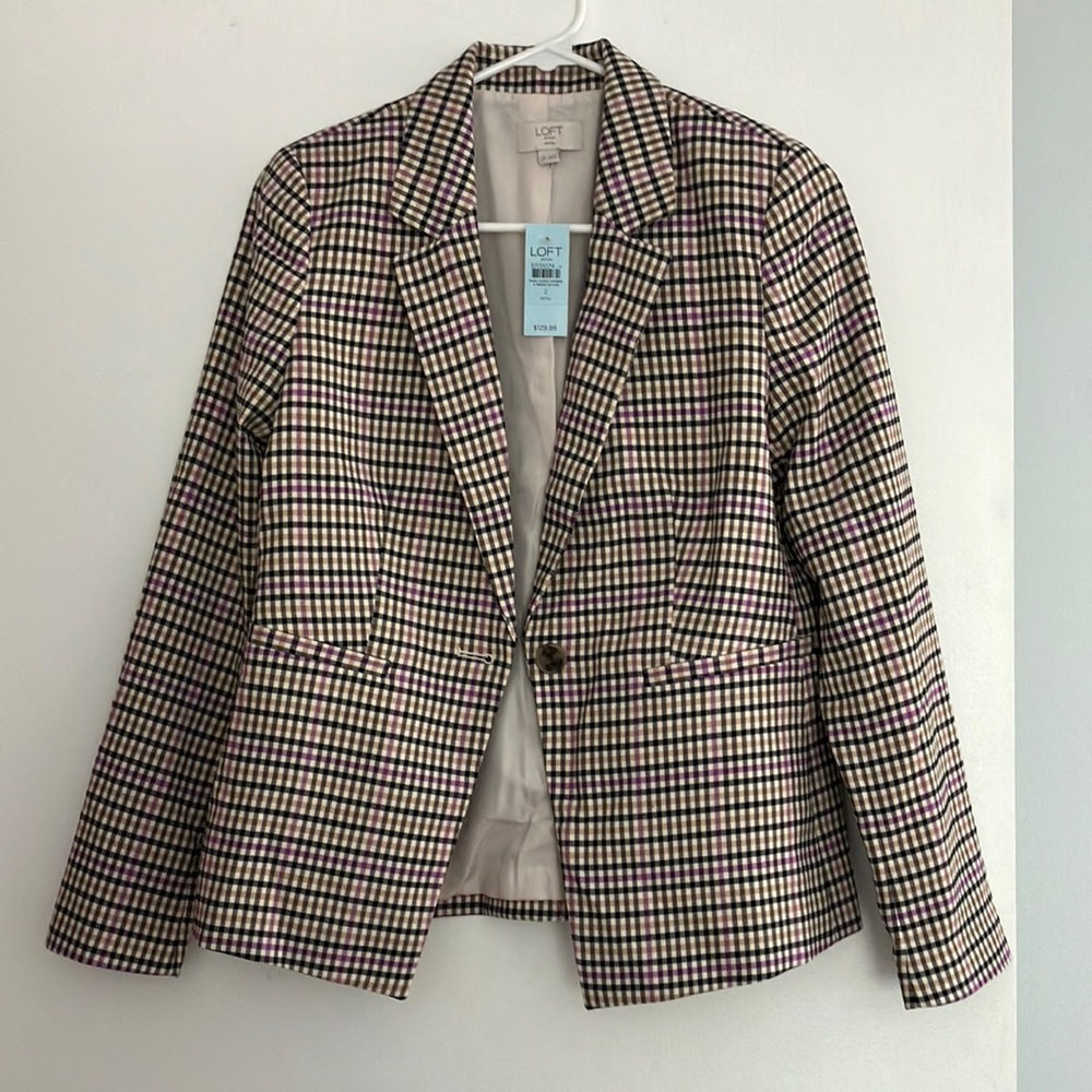 NWT LOFT Women's Checkered Blazer - Multicolor